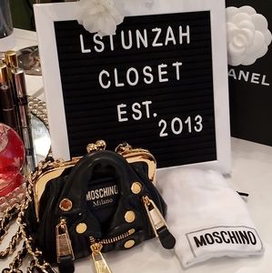 Moschino leather jacket crossbody bag